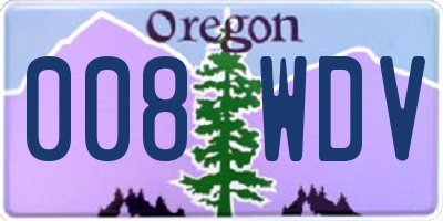 OR license plate 008WDV