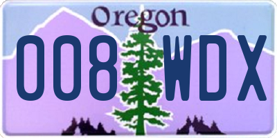 OR license plate 008WDX