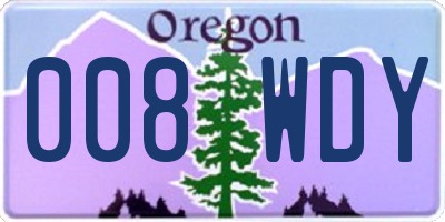 OR license plate 008WDY