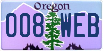OR license plate 008WEB
