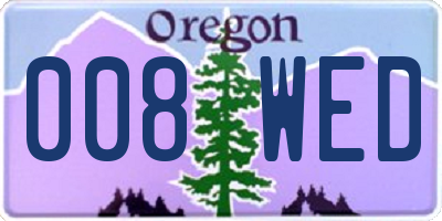 OR license plate 008WED