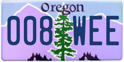 OR license plate 008WEE