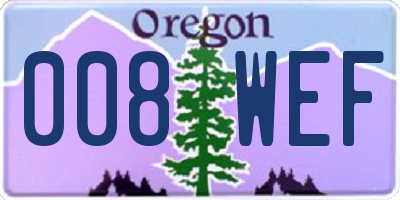OR license plate 008WEF