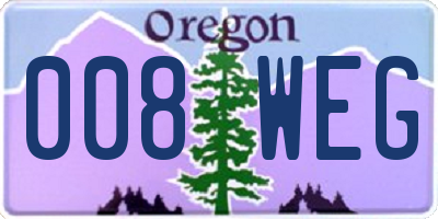 OR license plate 008WEG