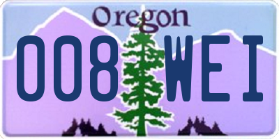 OR license plate 008WEI