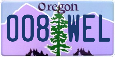 OR license plate 008WEL