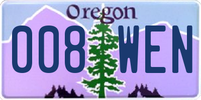 OR license plate 008WEN