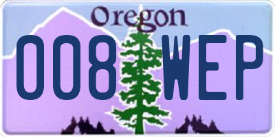 OR license plate 008WEP