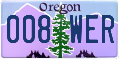 OR license plate 008WER