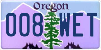 OR license plate 008WET