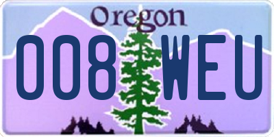OR license plate 008WEU