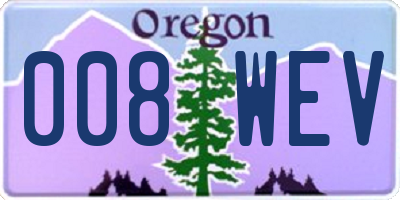 OR license plate 008WEV