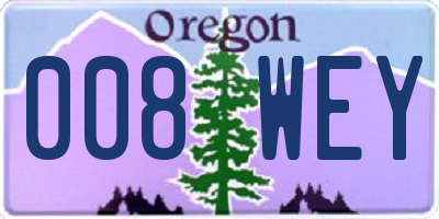 OR license plate 008WEY