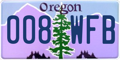 OR license plate 008WFB
