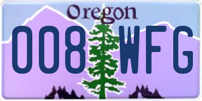 OR license plate 008WFG