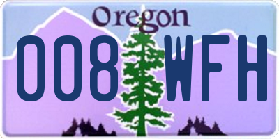 OR license plate 008WFH
