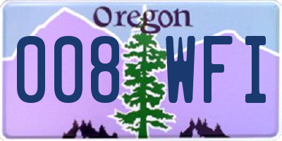 OR license plate 008WFI