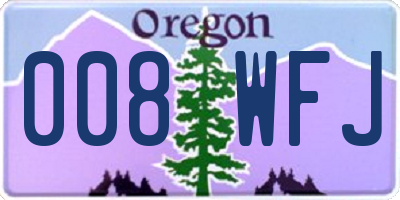 OR license plate 008WFJ