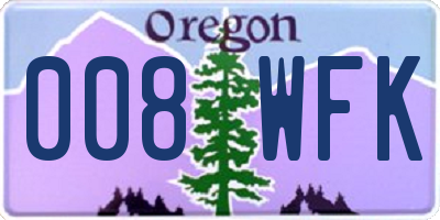 OR license plate 008WFK