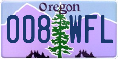 OR license plate 008WFL