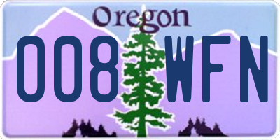 OR license plate 008WFN