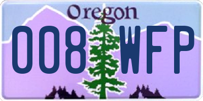 OR license plate 008WFP