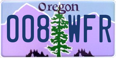 OR license plate 008WFR