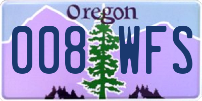 OR license plate 008WFS