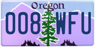 OR license plate 008WFU