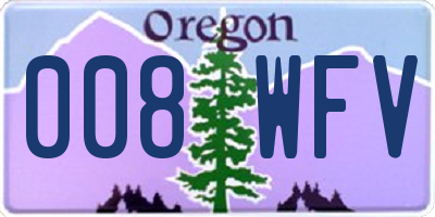 OR license plate 008WFV