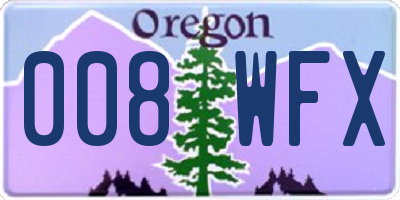 OR license plate 008WFX