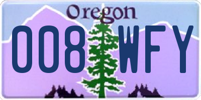 OR license plate 008WFY