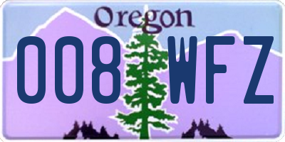 OR license plate 008WFZ