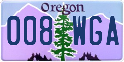OR license plate 008WGA