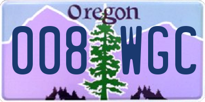OR license plate 008WGC