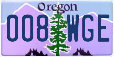 OR license plate 008WGE