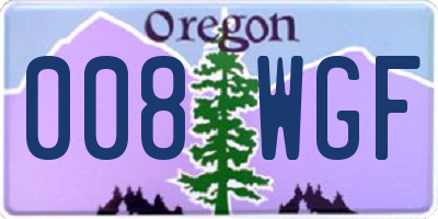 OR license plate 008WGF