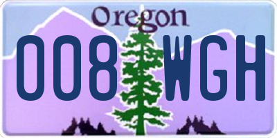 OR license plate 008WGH