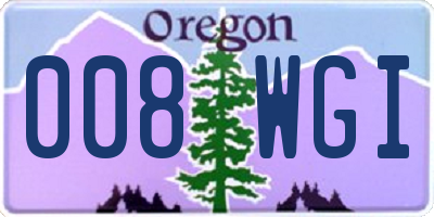 OR license plate 008WGI