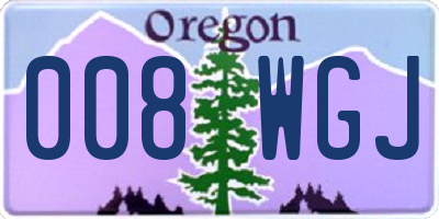 OR license plate 008WGJ