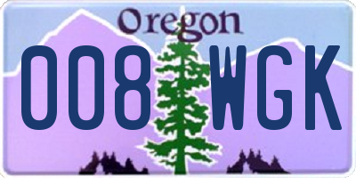 OR license plate 008WGK