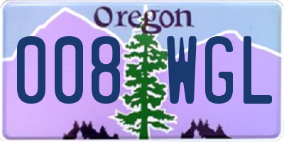 OR license plate 008WGL