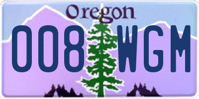 OR license plate 008WGM