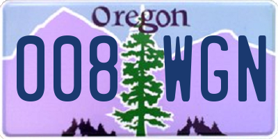 OR license plate 008WGN