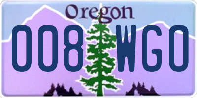 OR license plate 008WGO