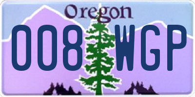 OR license plate 008WGP