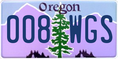 OR license plate 008WGS