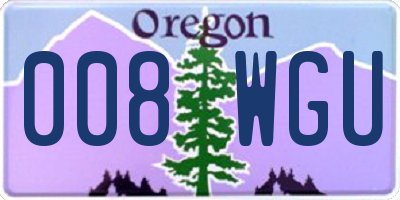 OR license plate 008WGU