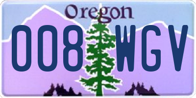 OR license plate 008WGV