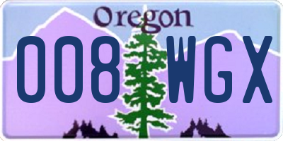 OR license plate 008WGX